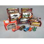 Scalextric - a collection of Scalextric model cars to include Lotus Honda Turbo C.