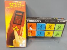 Vintage Electronic Games - two vintage electronic games to include Radiofin Black and White TV game