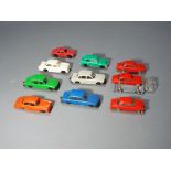 Lego, Minix , and other - 10 Vintage plastic HO / OO plastic cars.