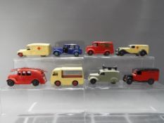 Dinky - Eight unboxed diecast model motor vehicles by Dinky to include # 253, # 30v, # 40h,