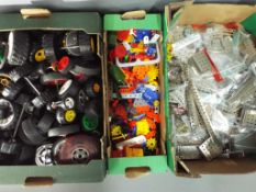 Meccano - a good lot to include a box of loose construction parts by Meccano and others also