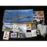 Heller, Preiser, HaT and others - 8 boxed model of vehicles and figures in various scales,