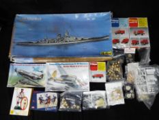 Heller, Preiser, HaT and others - 8 boxed model of vehicles and figures in various scales,
