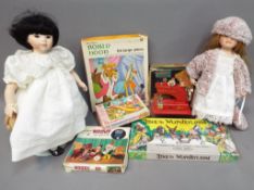 Vintage toys - a good mixed collection of vintage toys to include boxed Vulcan Minor child sewing