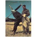 WING COMMANDER J. E. 'JOHNNIE' JOHNSON HAND SIGNED POST CARD