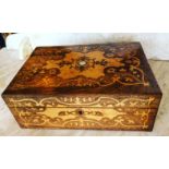 19th CENTURY INLAID FRUITWOOD WORK BOX