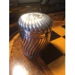 ENGLISH HALLMARKED SILVER FLUTED POT 1889