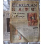 NEWSPAPER - THE EUROPEAN VERY FIRST ISSUE MAY 11TH 1990