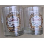 BREWERIANA - 2 X GRANT'S FINEST SCOTCH WHISKY GLASSES 1987 HEIGHT 4 INCHES