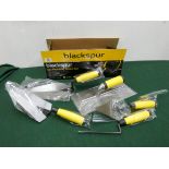 A new 5 piece plasterers and brick layer trowel set