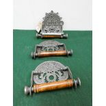 Three GWR cast iron toilet roll holders