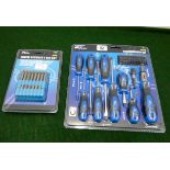 A new 40 piece screw driver set and a new 32 piece 75mm security bit set