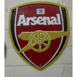 A large cast iron Arsenal wall hanging sign