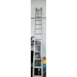 A tall 30 rung extending aluminium ladder