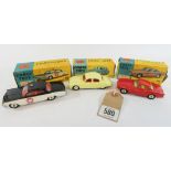 Three boxed toy cars by Corgi to include the Oldsmobile Sheriffs car Model number 237,