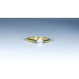 18ct gold solitaire diamond ring, the shank hallmarked and engraved 'Forever',