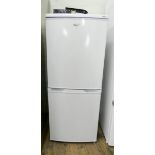 A 4' high half and half LEC fridge freezer