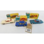 Three boxed toy cars by Corgi to include the Mercedes Benz Model number 230,