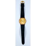 Gents Corum $20 wristwatch, 18ct yellow gold, coin face dated 1898, quartz movement, hallmarked,