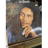 A large box of vinyl LP records including Marvin Gaye,