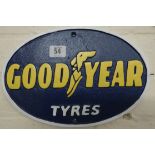 A cast iron Goodyear tyres wall hanging plaque