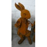 A large rusty Mr Rabbit ornament