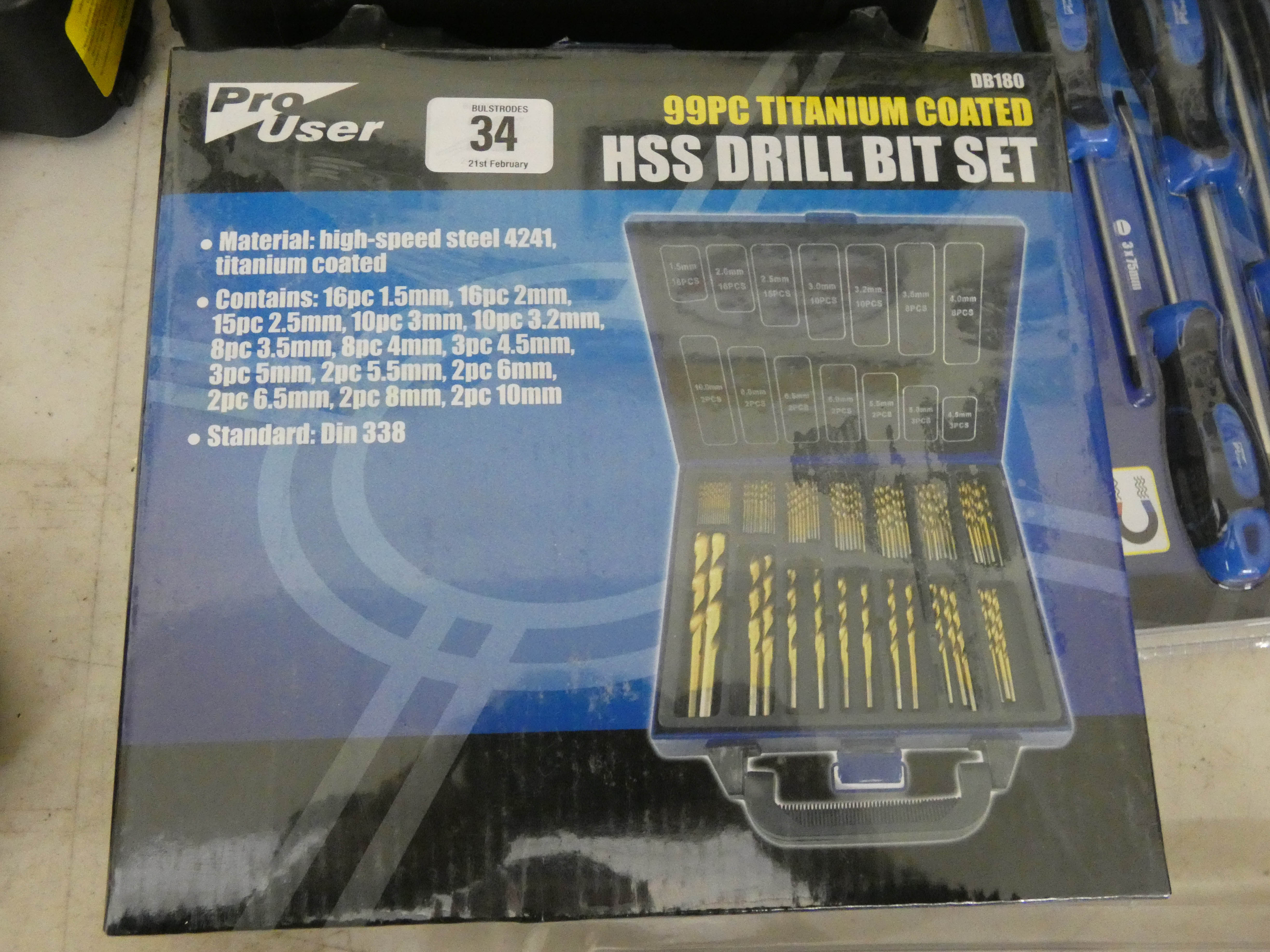 A new 99 piece titanium coated HSS drill bit set