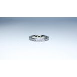 Platinum full diamond eternity ring, channel set with brilliant cut diamonds,