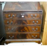 Reproduction Georgian style mahogany bureau with four drawers under 2'6 wide