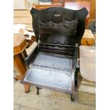 Edwardian two tier walnut lift top stationary and writing cabinet 2' wide