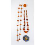 Amber bead necklaces,