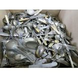 A large quantity of assorted plated cutlery