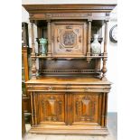A French carved walnut buffet cabinet,