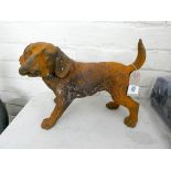 A large cast iron puppy ornament