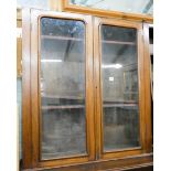 A Victorian mahogany glazed two door bookcase top only 3'6 wide