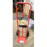 A new 600lbs work load industrial sack truck with pneumatic tires