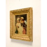 Christoleum of a loving couple in a gilt frame