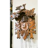 A Bavarian carved wood cuckoo clock