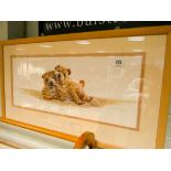 Framed print of dogs entitled 'Wrinkles' by Warwick Higgs,