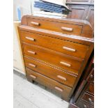 A mahogany tallboy chest of five drawers 2'6 wide