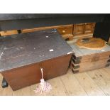 Two old wooden boxes,