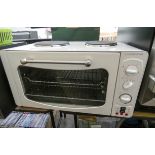 A Cook Works table top Bellings style cooker with grill and two electric rings