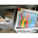 Two large boxes of vinyl LP and single records