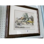 Two matching watercolours of old French street scenes signed Desral,