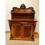 Victorian mahogany chiffonier fitted rawer and cupboards with shelf back on barley twist columns