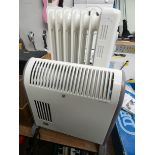 One radiator style heater and a convector heater