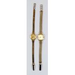 Two ladies 9ct yellow gold Rotary quartz wristwatches,