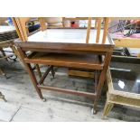 A teak tray top tea trolley