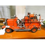 A tin plate model fire engine