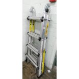 A lightweight aluminium multipurpose ladder